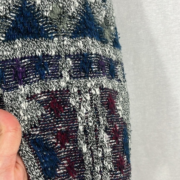Method Vintage Crew Neck Geo Print Gray Blue Pullover Sweater Mens Size Large - Picture 9 of 9